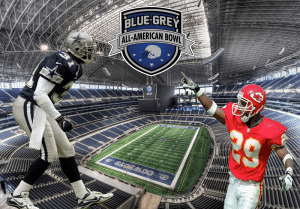 NFL veterans George Teague (left) and Mark McMillian (right) will coach at the Blue-Grey All-American Bowl at Dallas Cowboys' AT&T Stadium on Dec. 22.